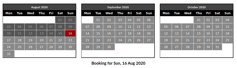 Form: Booking form dates
