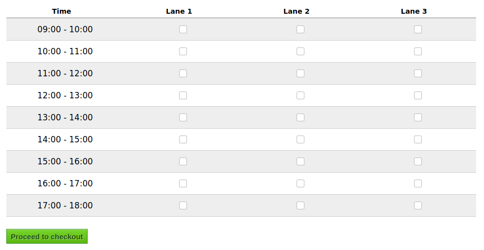 Form: Booking form selection