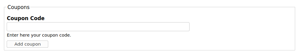 Form: Coupons