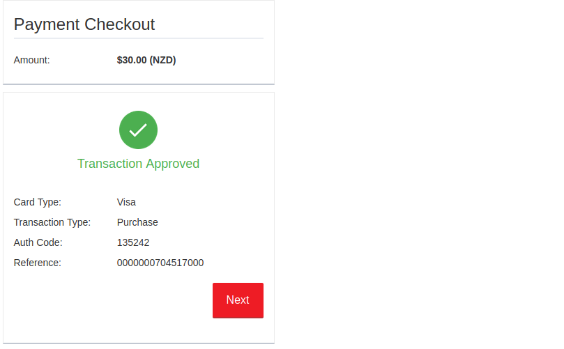 Form: Payment completed